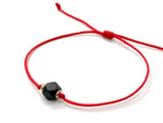 <b>Natural Azabache (Jet Stone) With 14K Gold Yellow Spacers On Kabbalah Red/b><br><i>Red Cord</i>