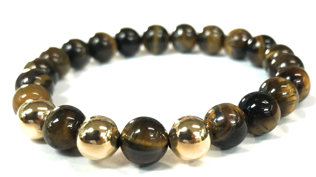 <b> 14kt Gold and Tiger Eye Bracelet</b><br><i>from 4mm to 8mm</i>