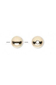 <b>Bead, Round Smooth  Gold Plated 6 mm</b><br><i> pkg 100 pcs</i>