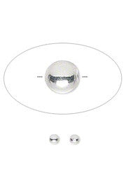 <b>Bead, Round Smooth Silver Plated  3 mm</b><br><i> pkg 1000 pcs</i>